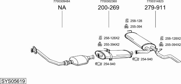 Bosal SYS05619 - Sistem de esapament - allinparts.ro