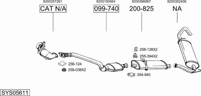 Bosal SYS05611 - Sistem de esapament - allinparts.ro
