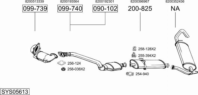 Bosal SYS05613 - Sistem de esapament allinparts.ro