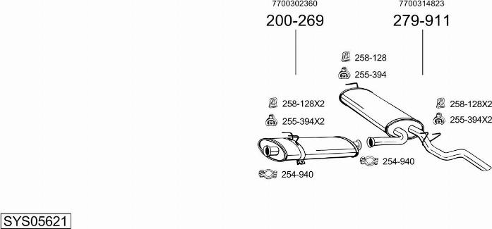 Bosal SYS05621 - Sistem de esapament - allinparts.ro