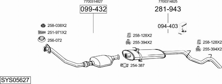 Bosal SYS05627 - Sistem de esapament - allinparts.ro