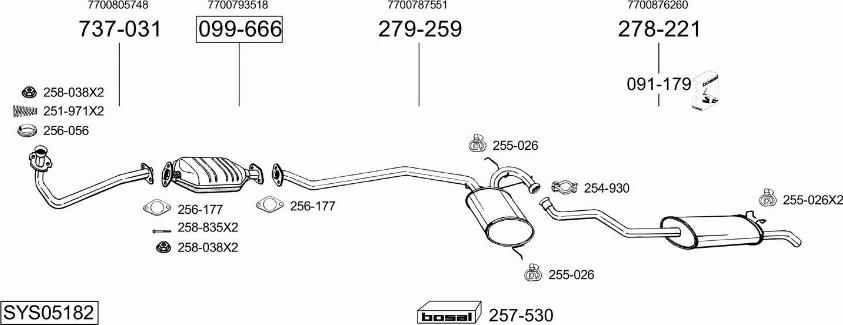 Bosal SYS05182 - Sistem de esapament - allinparts.ro