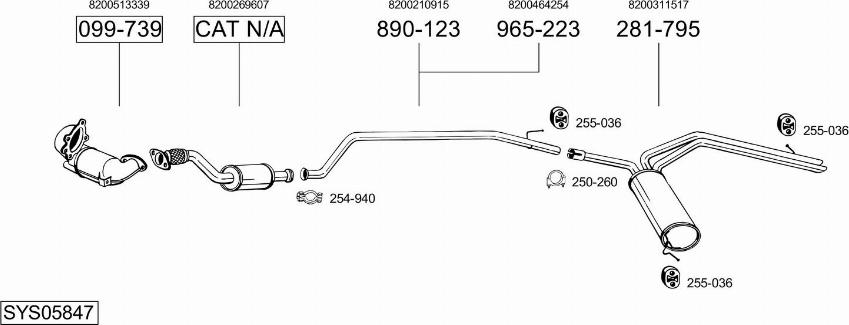 Bosal SYS05847 - Sistem de esapament - allinparts.ro