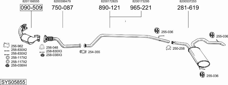 Bosal SYS05855 - Sistem de esapament - allinparts.ro