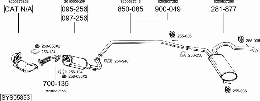 Bosal SYS05853 - Sistem de esapament - allinparts.ro