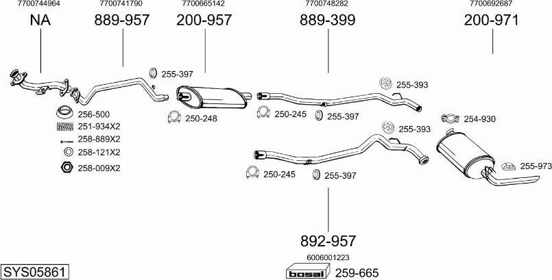 Bosal SYS05861 - Sistem de esapament - allinparts.ro
