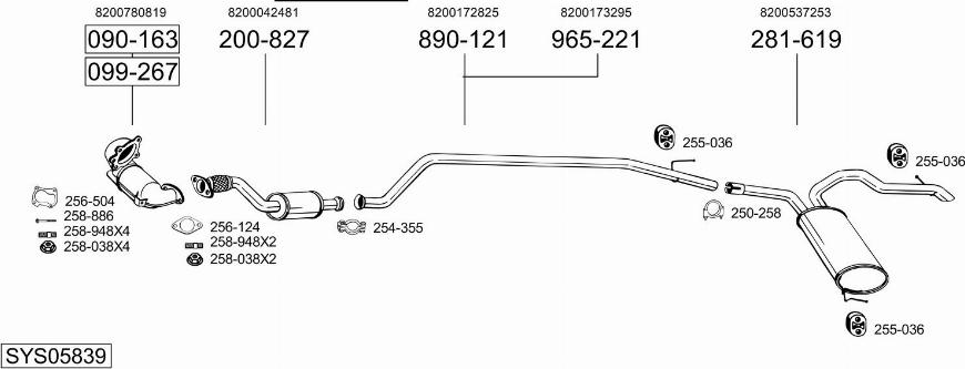 Bosal SYS05839 - Sistem de esapament - allinparts.ro