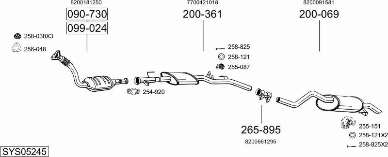 Bosal SYS05245 - Sistem de esapament - allinparts.ro