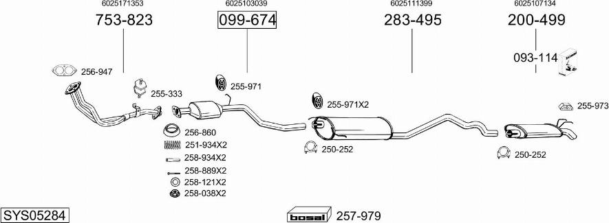 Bosal SYS05284 - Sistem de esapament - allinparts.ro