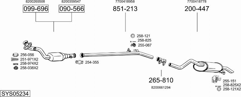 Bosal SYS05234 - Sistem de esapament - allinparts.ro