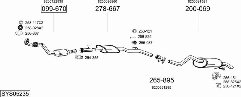 Bosal SYS05235 - Sistem de esapament - allinparts.ro