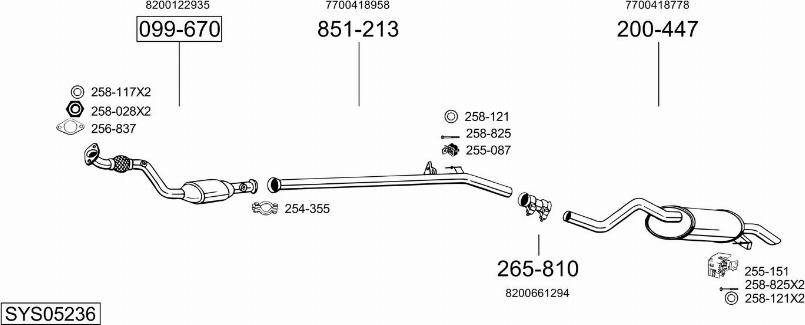 Bosal SYS05236 - Sistem de esapament - allinparts.ro