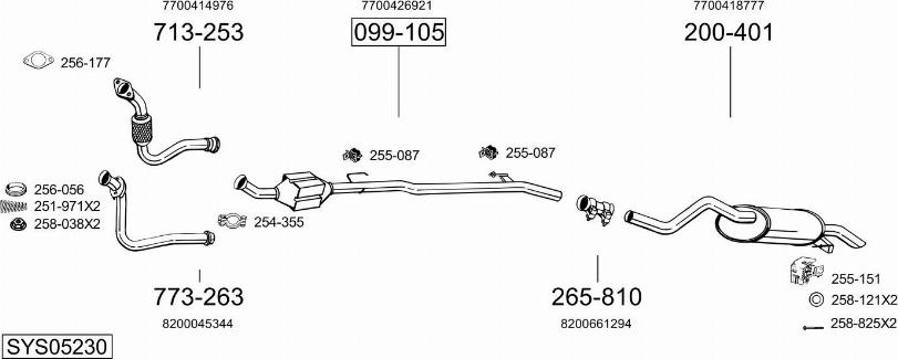 Bosal SYS05230 - Sistem de esapament - allinparts.ro