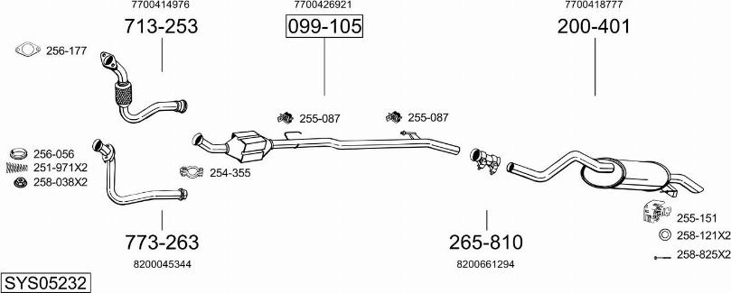 Bosal SYS05232 - Sistem de esapament - allinparts.ro