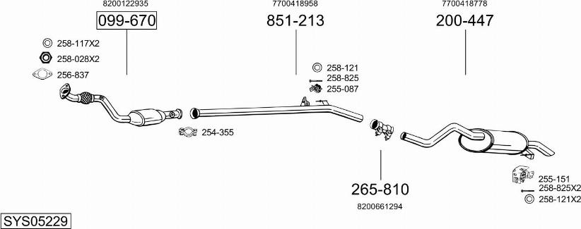 Bosal SYS05229 - Sistem de esapament allinparts.ro