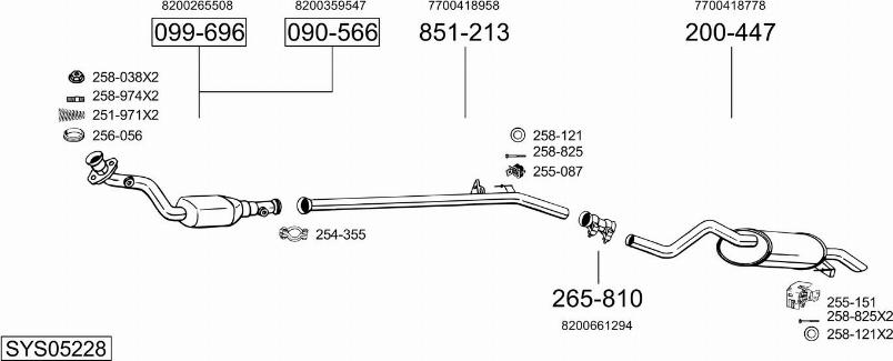 Bosal SYS05228 - Sistem de esapament allinparts.ro