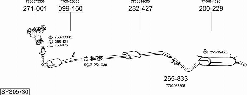 Bosal SYS05730 - Sistem de esapament - allinparts.ro