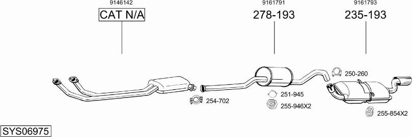 Bosal SYS06975 - Sistem de esapament - allinparts.ro