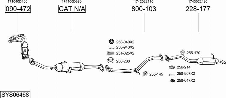 Bosal SYS06468 - Sistem de esapament - allinparts.ro
