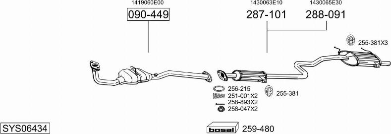 Bosal SYS06434 - Sistem de esapament allinparts.ro