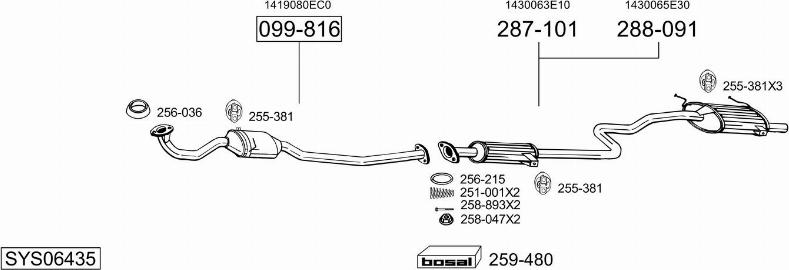 Bosal SYS06435 - Sistem de esapament allinparts.ro