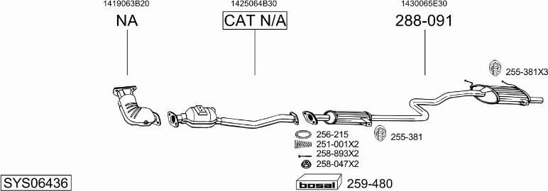 Bosal SYS06436 - Sistem de esapament - allinparts.ro