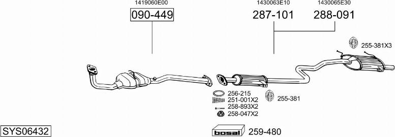 Bosal SYS06432 - Sistem de esapament - allinparts.ro