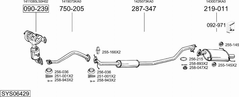 Bosal SYS06429 - Sistem de esapament - allinparts.ro