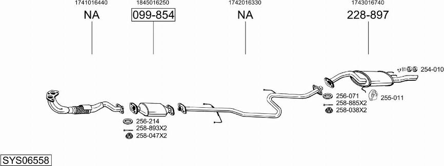 Bosal SYS06558 - Sistem de esapament - allinparts.ro