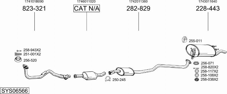 Bosal SYS06566 - Sistem de esapament - allinparts.ro