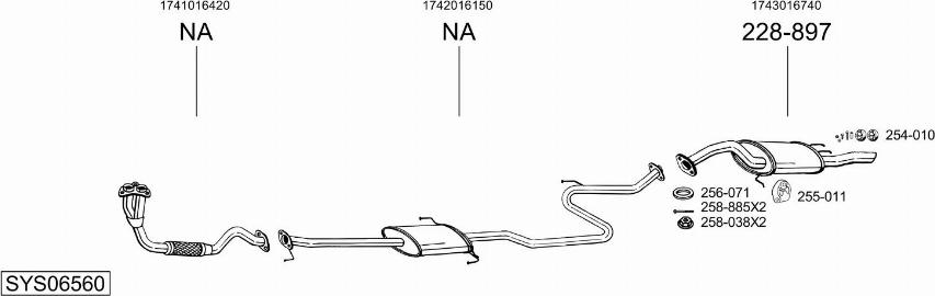 Bosal SYS06560 - Sistem de esapament - allinparts.ro