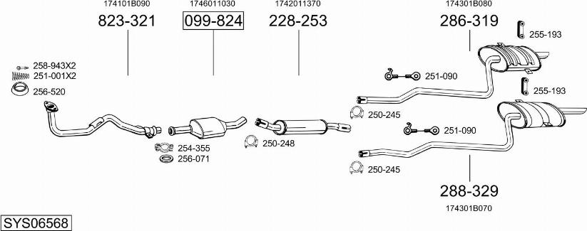 Bosal SYS06568 - Sistem de esapament - allinparts.ro