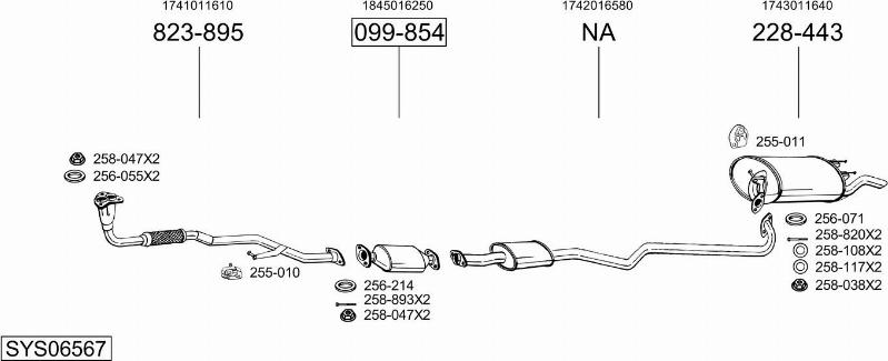 Bosal SYS06567 - Sistem de esapament allinparts.ro