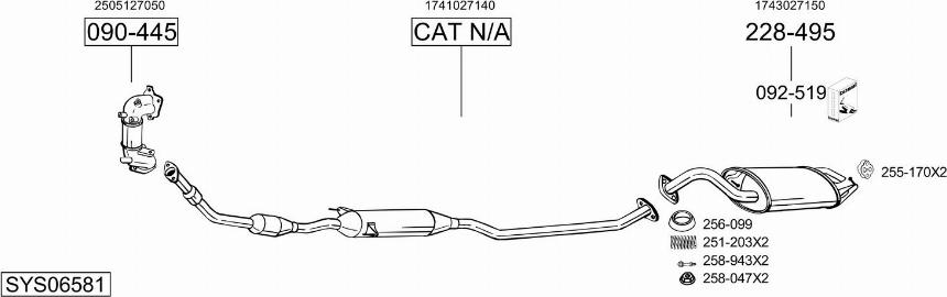 Bosal SYS06581 - Sistem de esapament - allinparts.ro