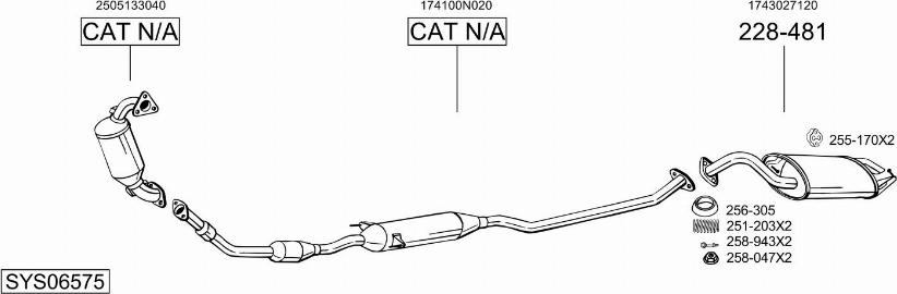 Bosal SYS06575 - Sistem de esapament - allinparts.ro