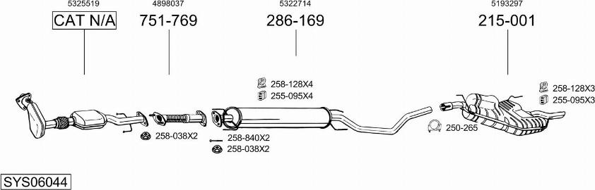 Bosal SYS06044 - Sistem de esapament allinparts.ro