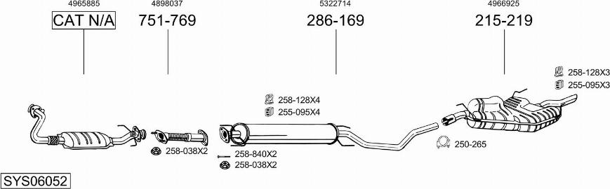 Bosal SYS06052 - Sistem de esapament - allinparts.ro