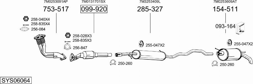 Bosal SYS06064 - Sistem de esapament - allinparts.ro