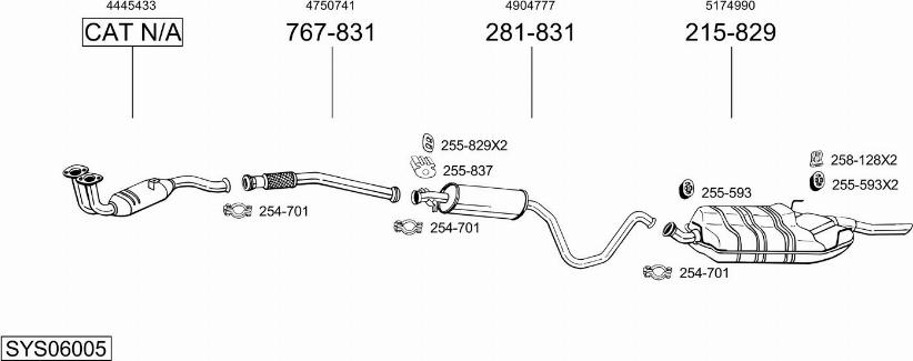 Bosal SYS06005 - Sistem de esapament - allinparts.ro