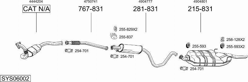 Bosal SYS06002 - Sistem de esapament allinparts.ro