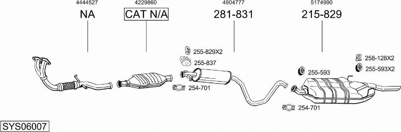 Bosal SYS06007 - Sistem de esapament - allinparts.ro