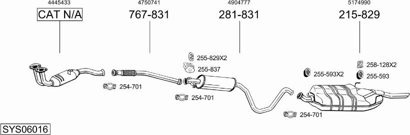 Bosal SYS06016 - Sistem de esapament - allinparts.ro