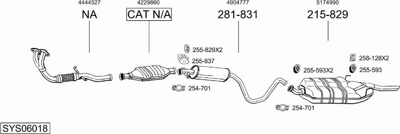 Bosal SYS06018 - Sistem de esapament - allinparts.ro