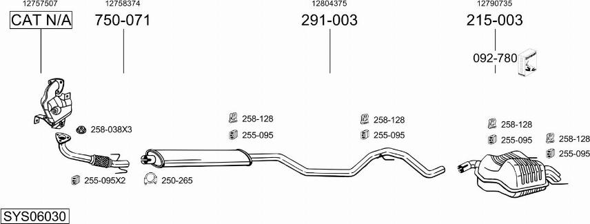Bosal SYS06030 - Sistem de esapament - allinparts.ro