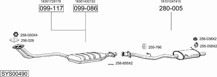Bosal SYS00490 - Sistem de esapament - allinparts.ro