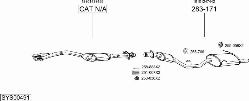 Bosal SYS00491 - Sistem de esapament - allinparts.ro