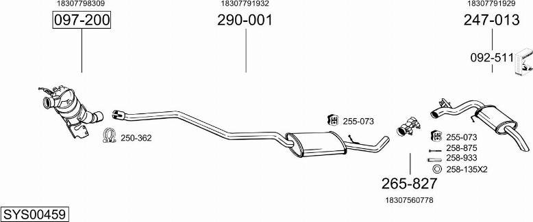 Bosal SYS00459 - Sistem de esapament - allinparts.ro