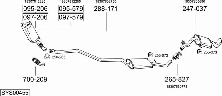 Bosal SYS00455 - Sistem de esapament - allinparts.ro