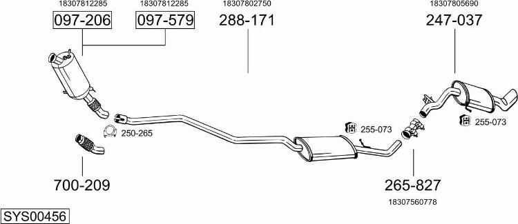 Bosal SYS00456 - Sistem de esapament - allinparts.ro