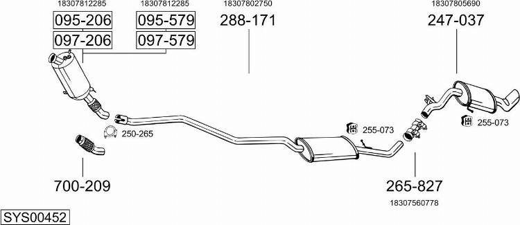 Bosal SYS00452 - Sistem de esapament - allinparts.ro